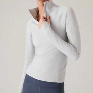 ATHLETA FLURRY HALF ZIP MOCK NECK TOP